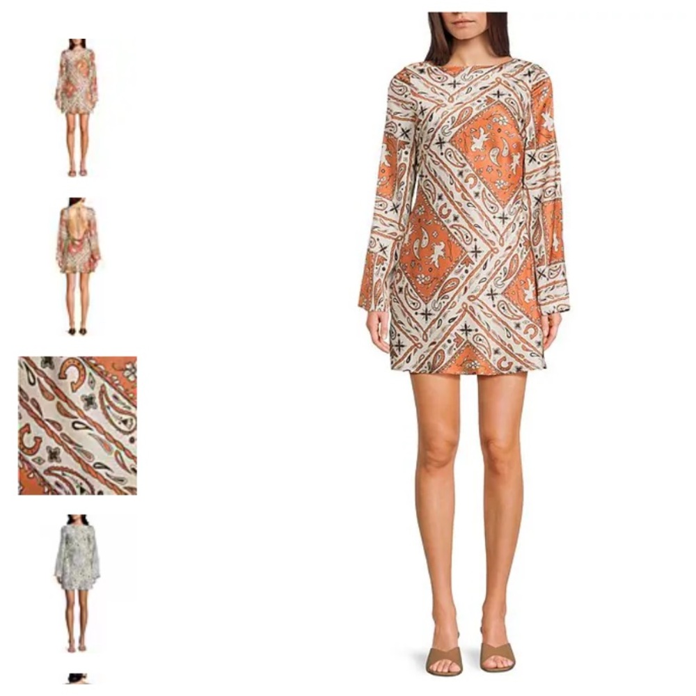 Orange and Cream Paisley Dress